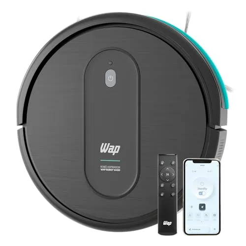 WAP Aspirador de Pó Robô ROBOT W400 3 em 1, Automático, 300ml, Compatível com Assistentes de Vo