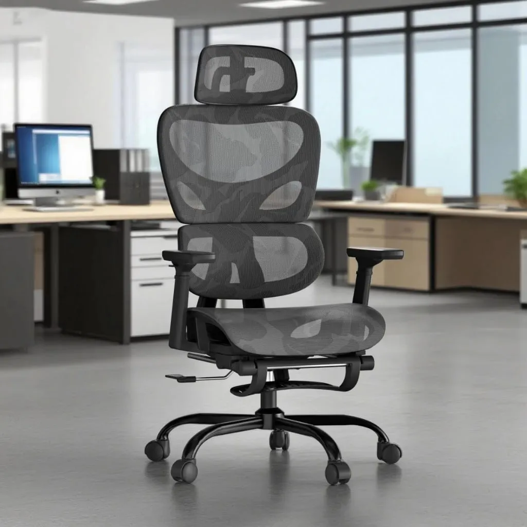 YESOP Cadeira De Escritório Ergonômica Com Apoio Lombar E De Pernas Assento Zero Gravity Cor Pr