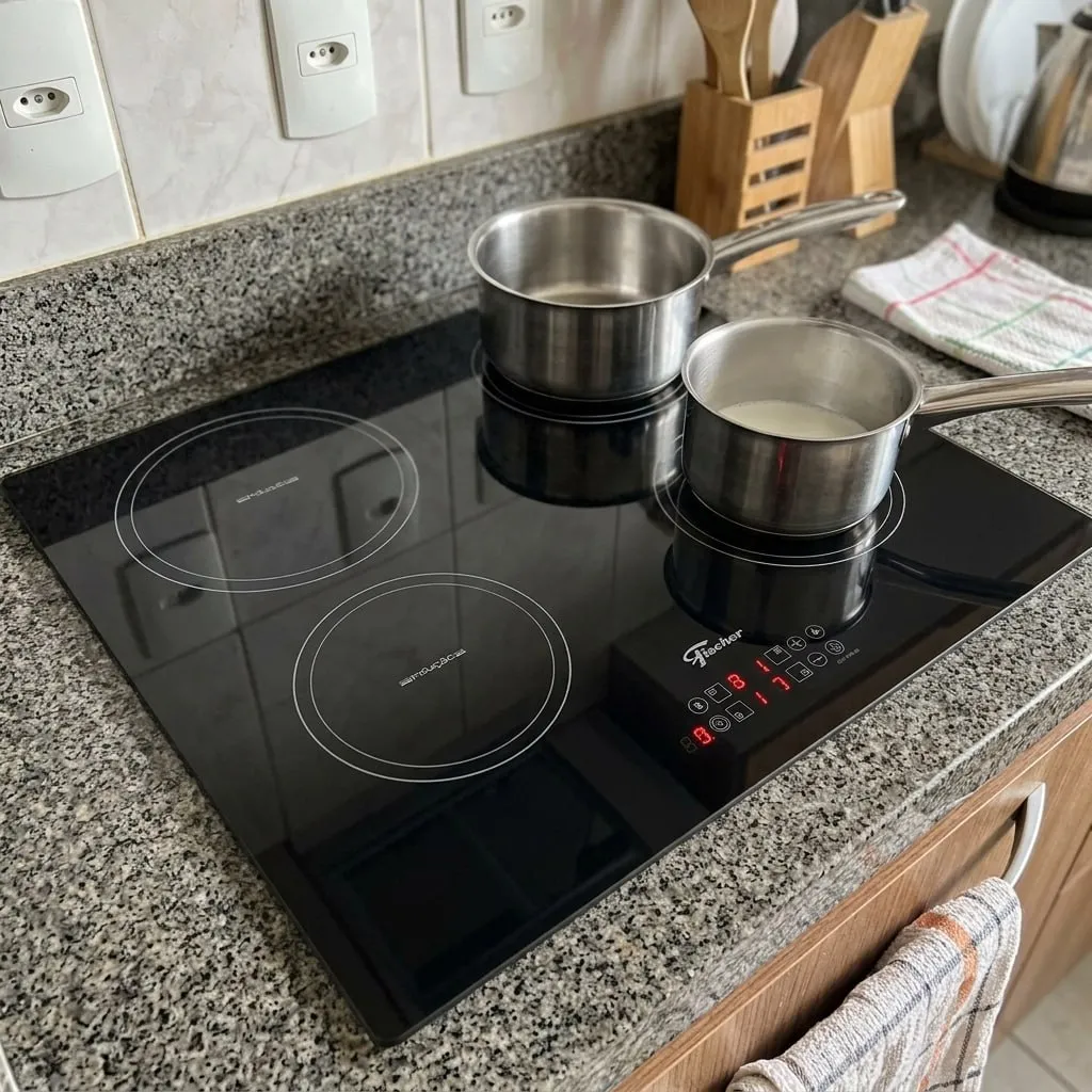 Cooktop de Indução Fischer 4 Bocas Vitrocerâmica com Touch Screen