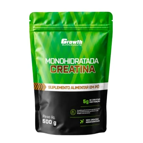 Growth Supplements Creatina 500g Pouch Treino Musculação Dieta Alta Performance