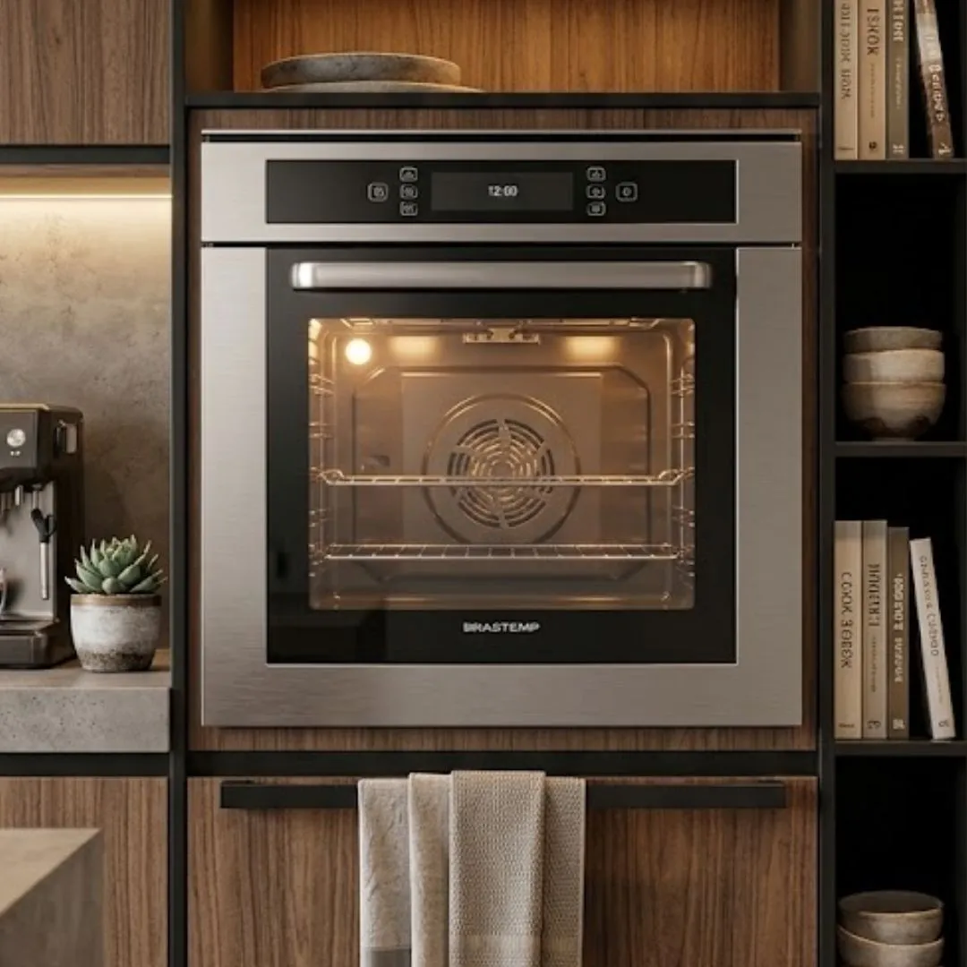 Forno de Embutir Elétrico Brastemp 67 Litros Inox Ar Forçado Painel Touch - BO260AR