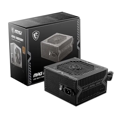 Fonte de Alimentação MSI MAG A650BN - 650W, 80 Plus Bronze, PFC Ativo