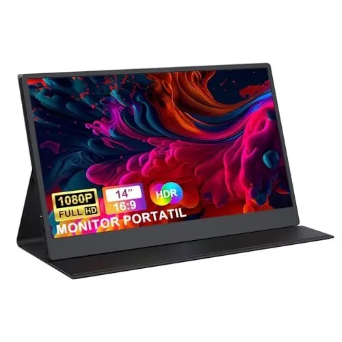 Monitor Portátil Bettdow 14'' FHD 1080P IPS com USB-C/HDMI e VESA