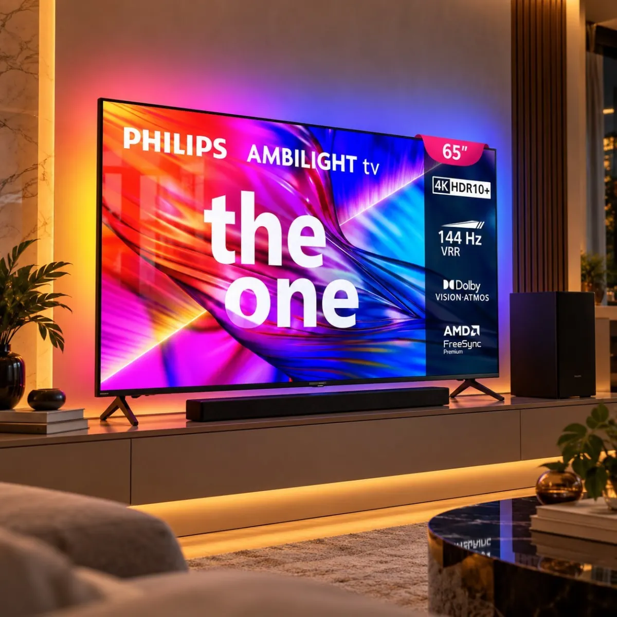 Smart TV Philips Ambilight THE ONE 65" 4K 144Hz (65PUG8929/78)