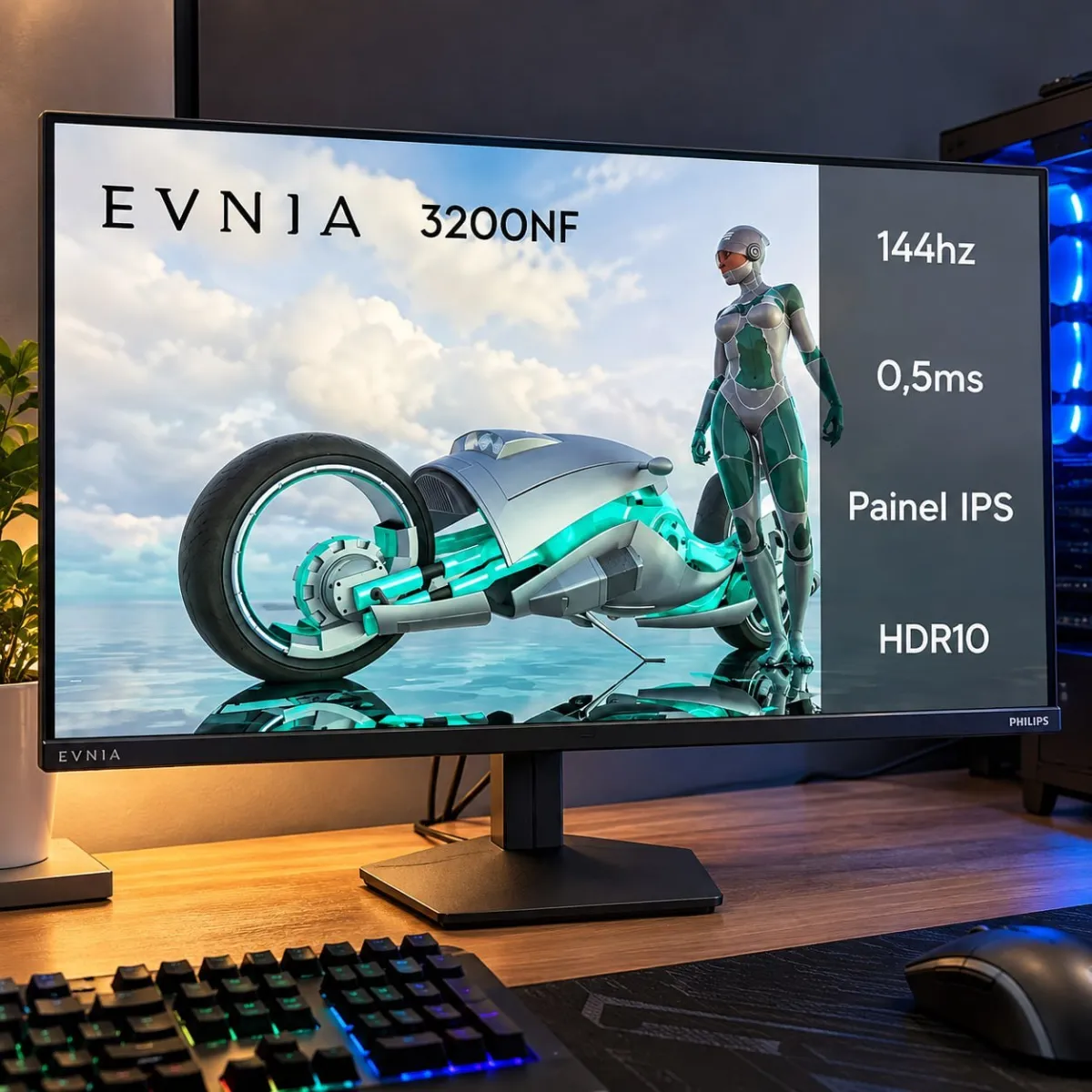 Monitor Gamer Phillips Evnia 23,8 Led Fhd 144hz 127/220v