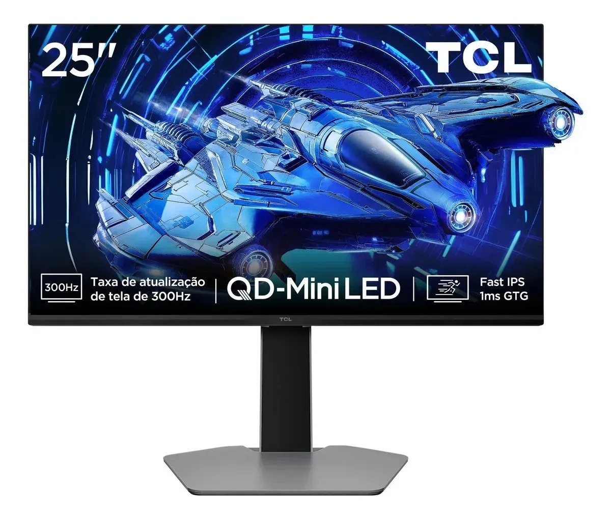 Monitor Gamer Tcl 25 Pol. Qd-Mini LED Full HD G64 300Hz 1ms FreeSync HDR 25G64