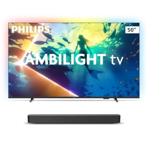 Philips Smart TV Ambilight 50" 4K 50PUG8100/78 + Soundbar TAB4000, Bluetooth, HDMI ARC