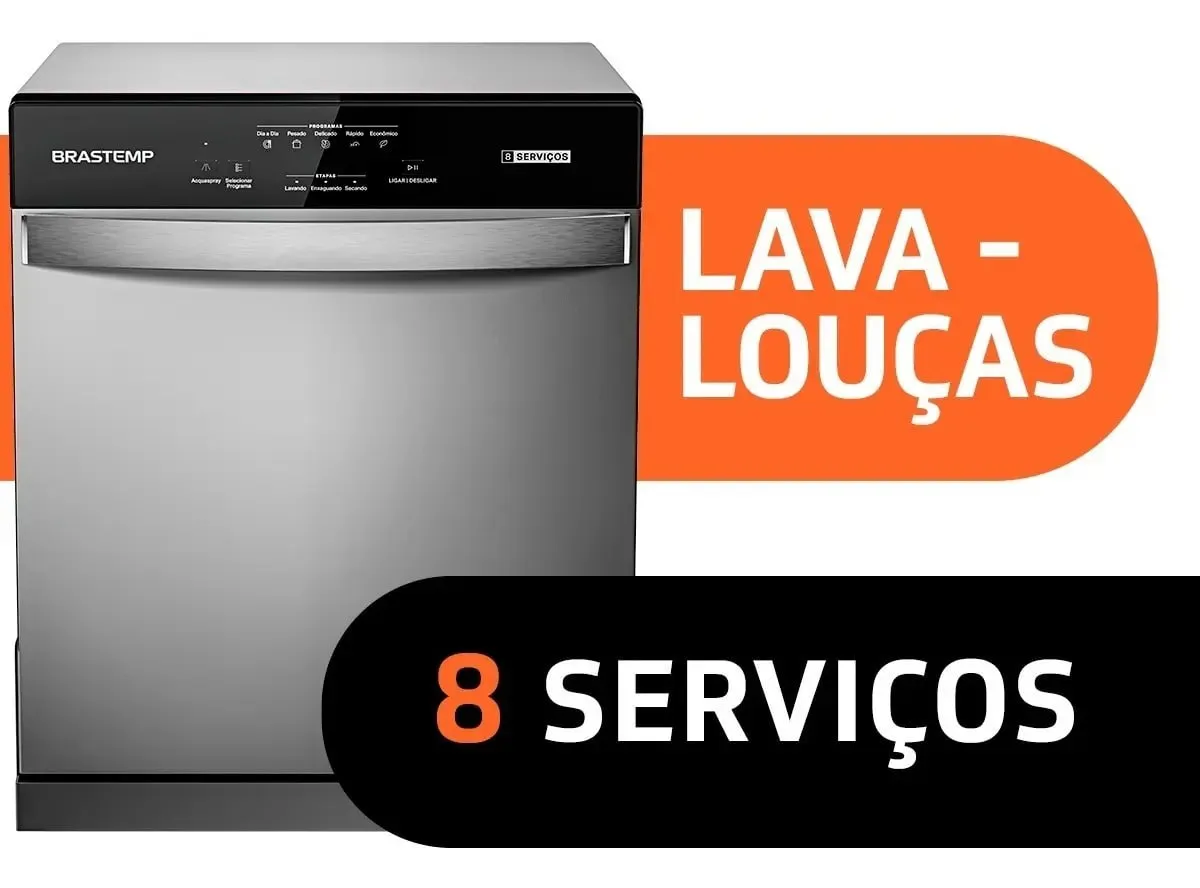 Lava Loucas Brastemp 8 Servicos Inox Blf08bs