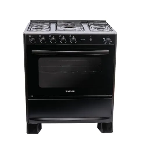 SUGGAR Fogão Cook Start Preto Mesa Inox 5 Bocas Acendimento Automático FGICS520PT