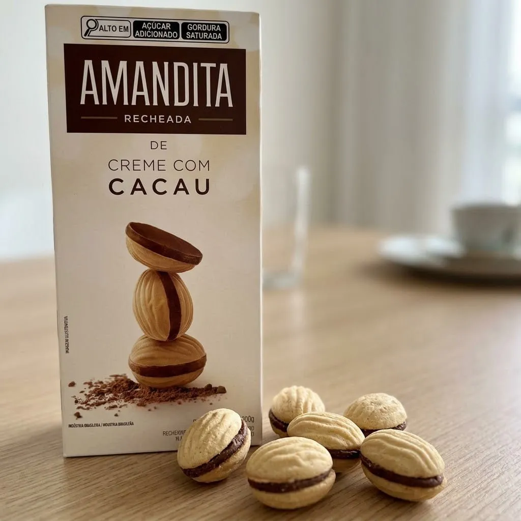 Lacta Amandita Wafer Recheado Sabor Chocolate 200g