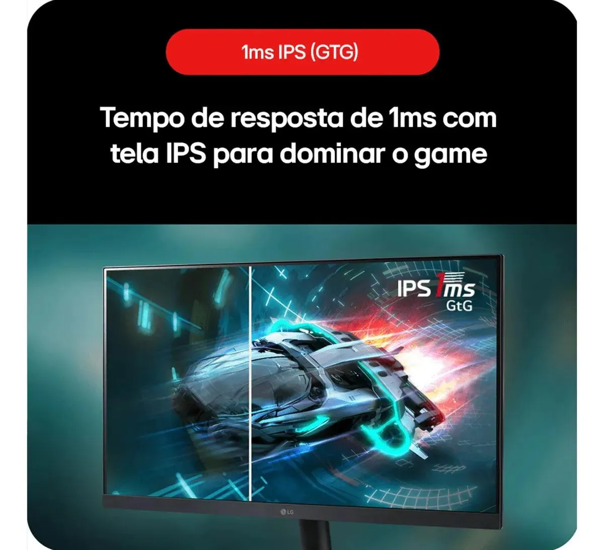 Monitor Gamer LG Ultragear 24GS60F 24" Full HD 180Hz 1ms G-Sync FreeSync HDR10 Preto