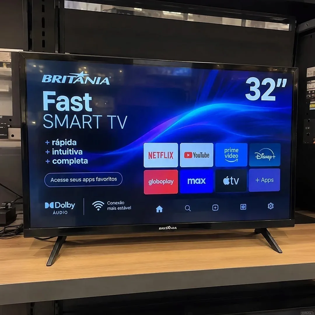 Smart TV Britânia BTV32G7PR2CSBLH 32" LED com Dolby Áudio