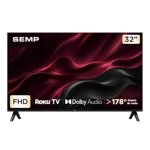 Smart TV Semp 32 Polegadas LED Full HD S42R Roku TV Wi-Fi Dolby Audio