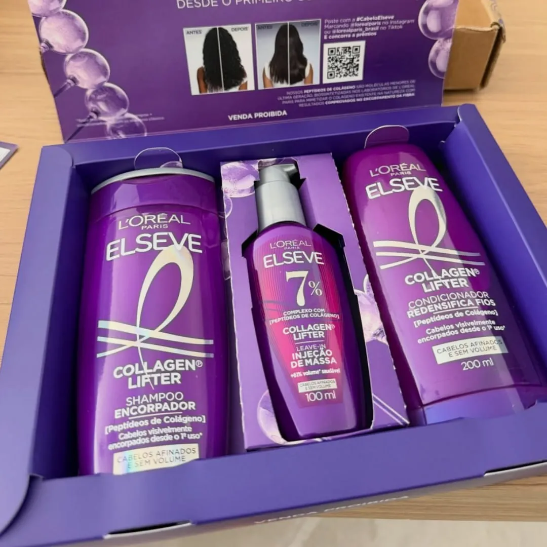 Kit Shampoo, Condicionador e Sérum L'Oréal Paris Elseve Colágeno