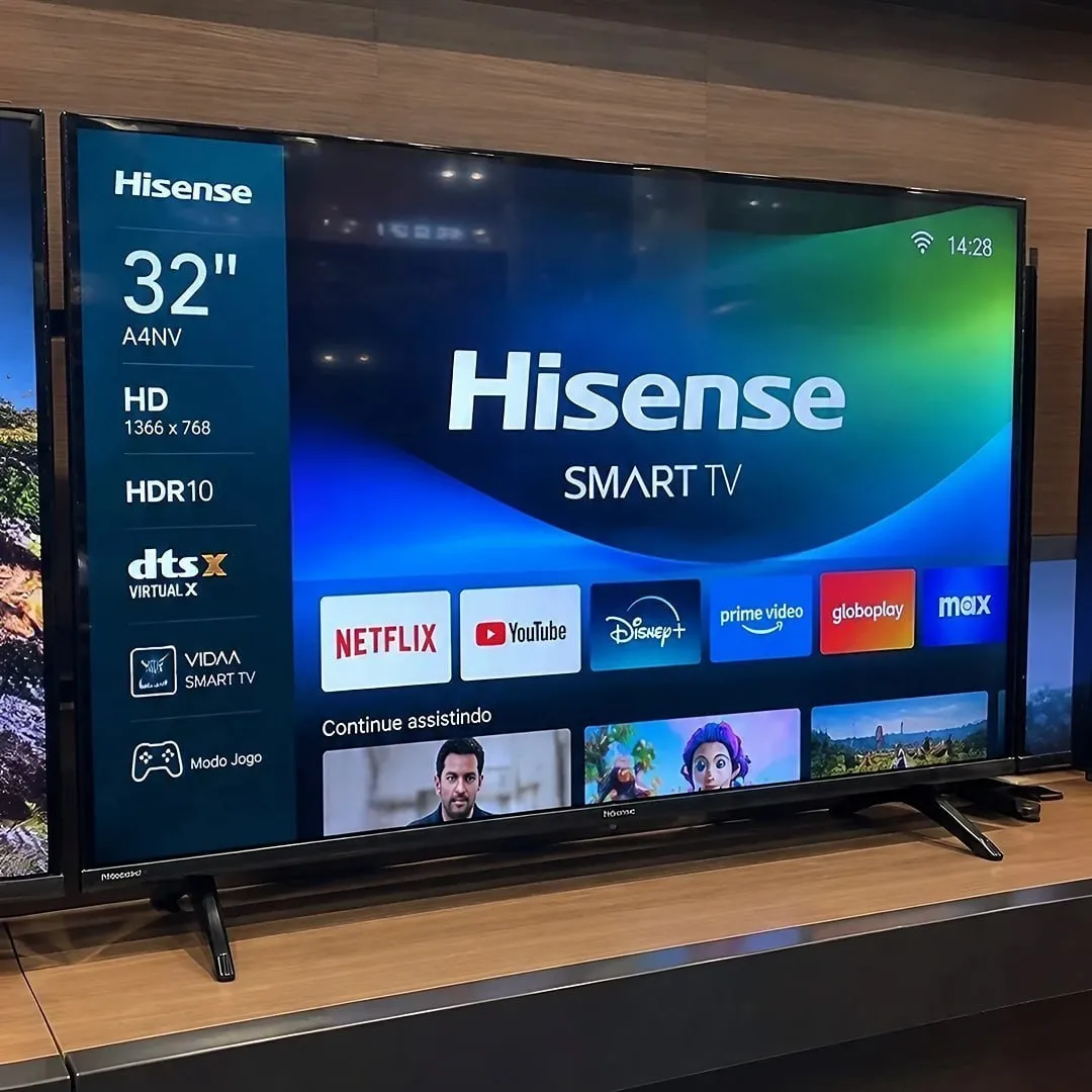 Smart TV Hisense HD 32" 32A4NV com HDR10 e DTS Virtual X