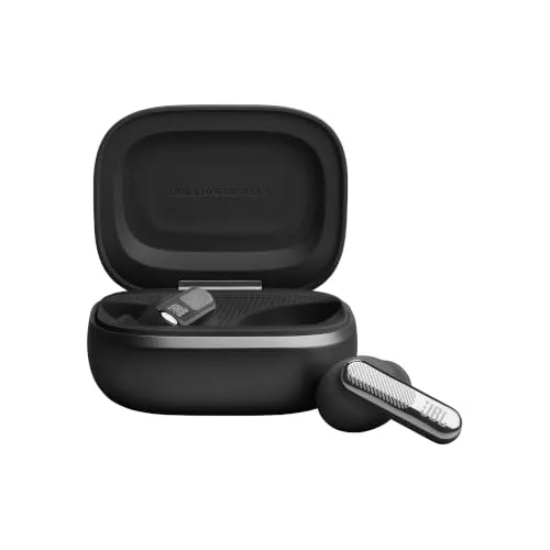 JBL Live Beam 4 Fone TWS com Cancelamento Adaptativo Preto e Estojo com Tela