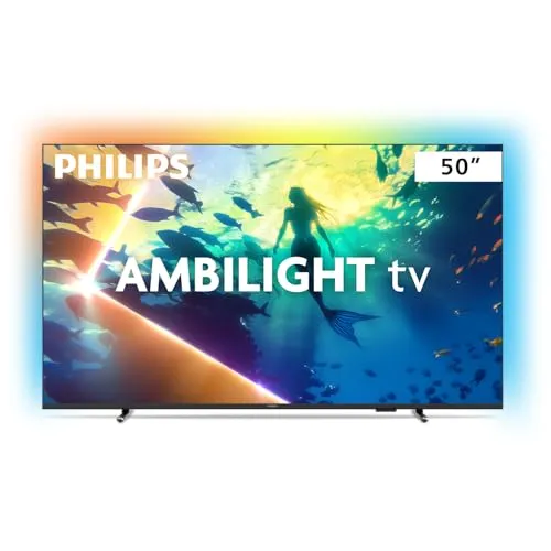 Smart TV PHILIPS Ambilight 50" 4K Titan OS 50PUG8100/78 Comando Voz HDR10+ Dolby Atmos