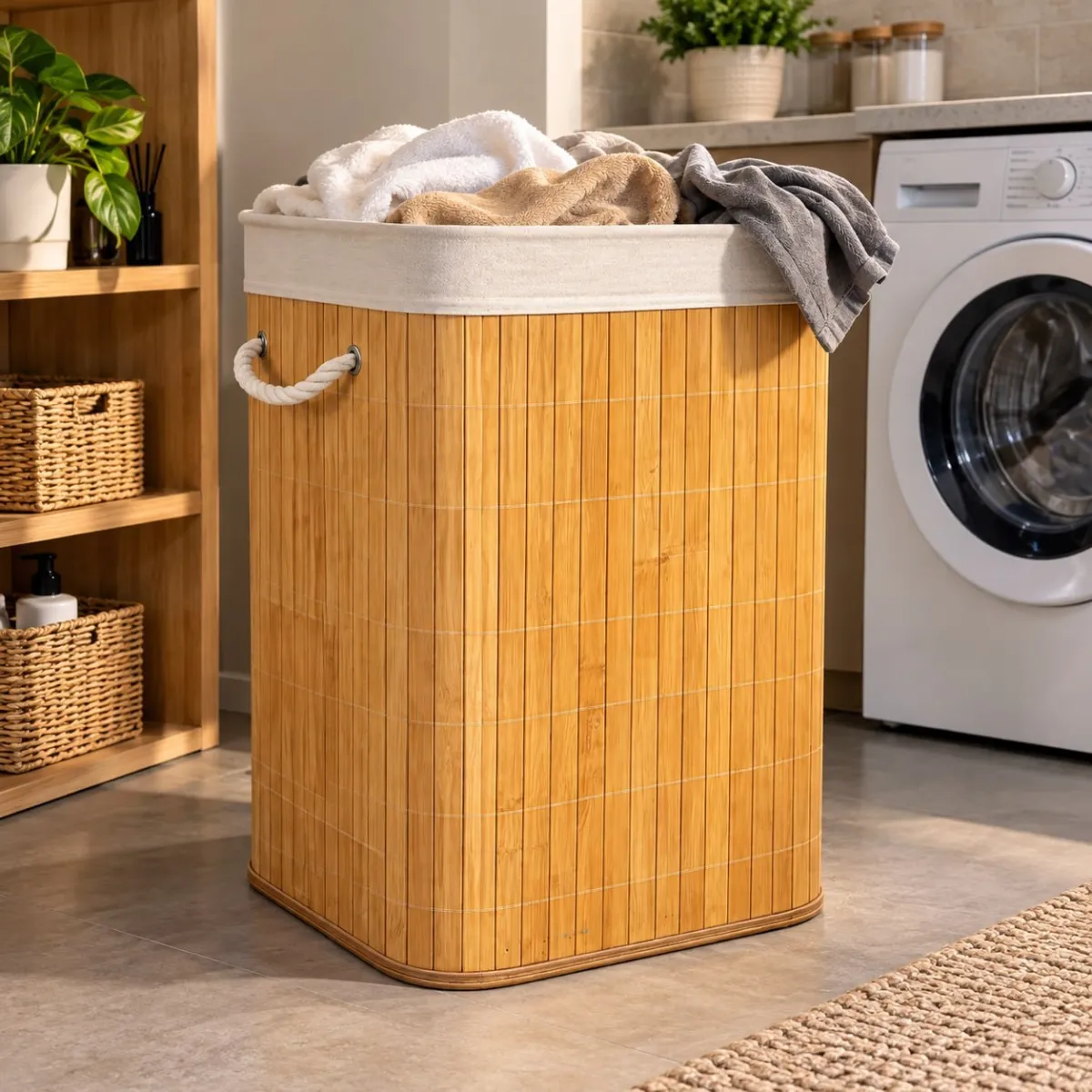 Cesto de Roupas em Bambu 60L