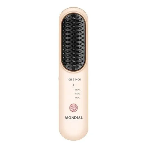 MONDIAL, Escova Alisadora Sem Fio Ceramic Pink GO, Rosa Claro, Bivolt - EA-09