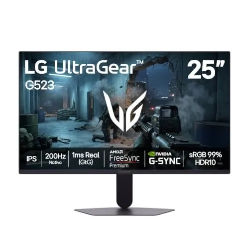 Monitor LG UltraGear 25G523B IPS 25” 200Hz 1ms G-SYNC/FreeSync HDR10
