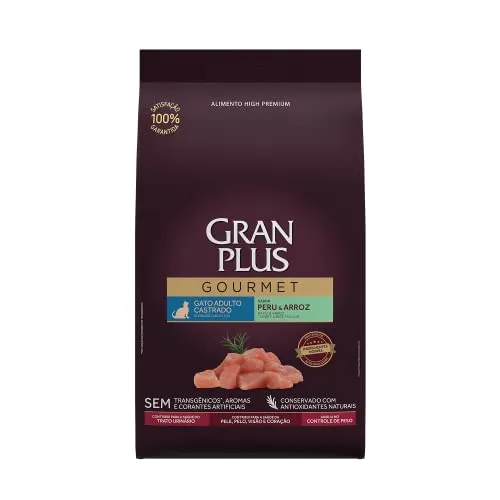 Gran Plus Ração Para Gatos Castrados Gourmet Peru 10 1Kg