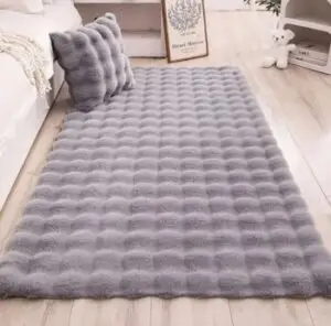 tapete macio de pele de coelho